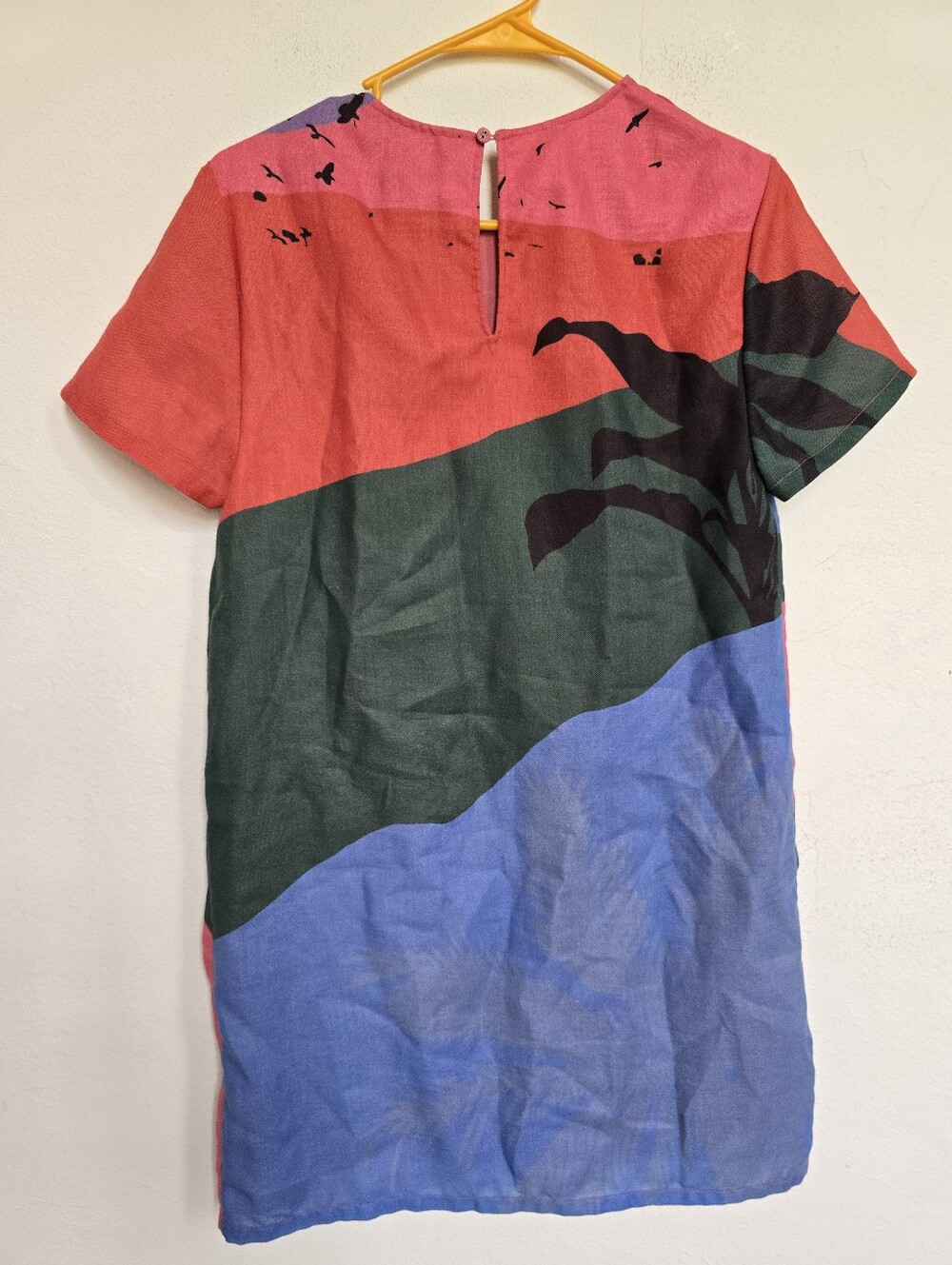 Geisha Designs Safari Art Linen Blend Tunic Dress Embroidered Pockets S - Picture 14 of 17